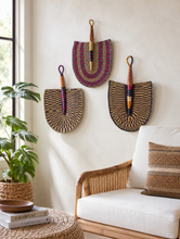 Dessert Mod Woven African Hand Wall Fan Set of 3