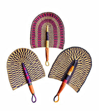 Dessert Mod Woven African Hand Wall Fan Set of 3