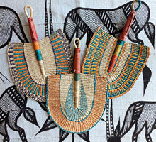 {Imperfections} Sunset Woven African Hand Wall Fans Set of 3