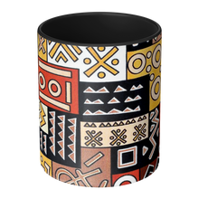 center view of an abstract pattern african design coffee mug
