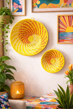 Yellow Woven African Baskets Set of 2