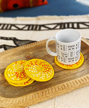 Yellow African Baskets & Coasters Gift Set