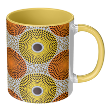 yellow orange african pattern coffee mug