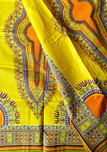 Tissu Dashiki Ankara jaune 2 yards