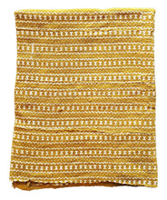 Yellow White Mud Cloth Fabric Throw