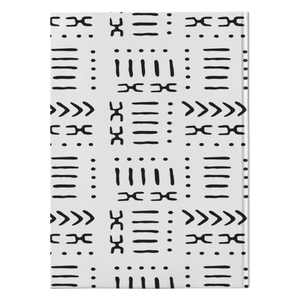 africa print white mud cloth hard cover journal lined