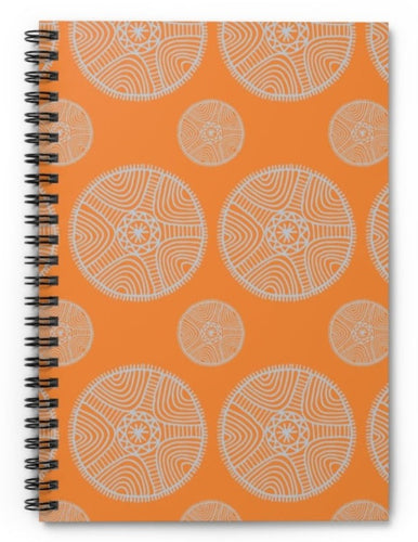 light-orange-peach-tribal-pattern-spiral-notebook-lined