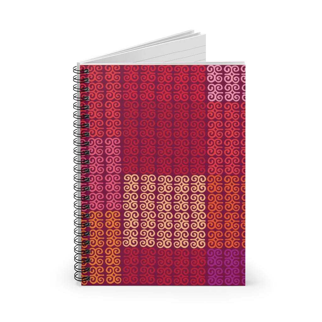 Red Purple Adinkra Symbol Spiral Notebook Lined