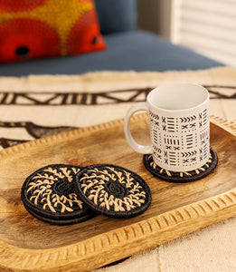 Small Black Basket + Drink Coasters Set