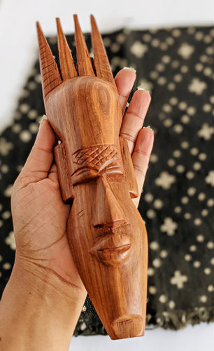 african wood mask masculine face design decor gift