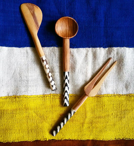 african olive wood spoons fork spreader knife