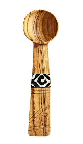 {Imperfections} Olive Wood Spoon Bone Inlay