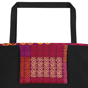 ankara large tote bag pocket lining