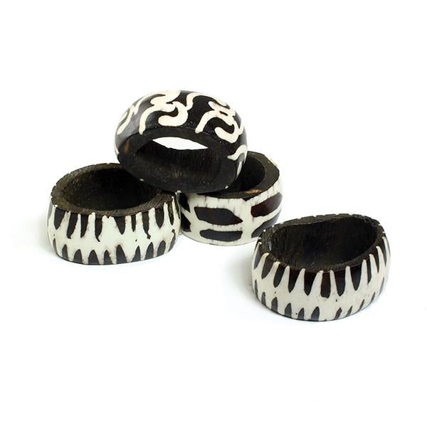 Batik Bone Napkin Rings 