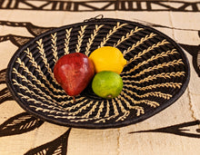 Grand panier africain tissé noir blanc