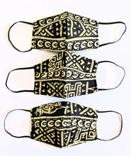 black tribal african print fabric face masks