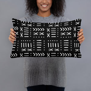 black-white-lumbar-rectangle-mud-cloth-pattern-pillow cover