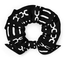 Black White African Pattern Hair Scrunchie