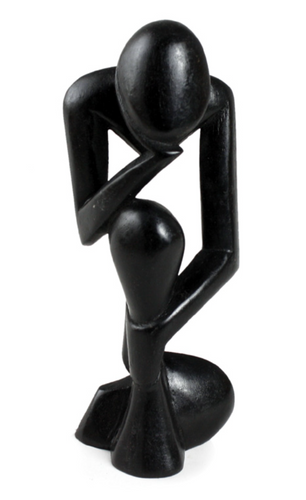 Black Wood Thinker Statue