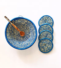 blue african basket coasters