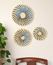 blue woven african wall art