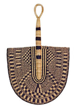 Navy Blue Woven Hand Wall Fan