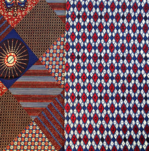 Navy Blue Brown Ankara Fabrics Bundle