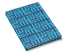 blue african pattern hard cover journal lined