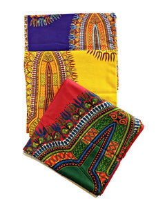 Tissu Dashiki Ankara rouge 2 yards