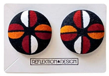 black-red-cowrie-shell-button-earrings