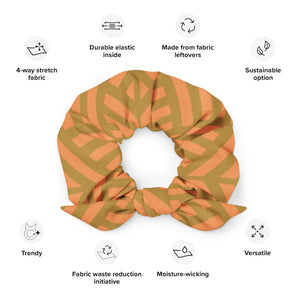 fabric hair scrunchie bright peach