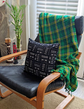 green-yellow african throw blanket kenyan shuka