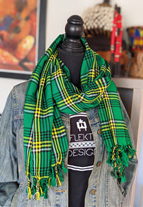 green gold maasai shuka african scarf