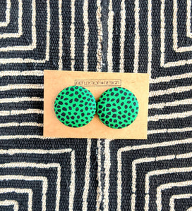 Africa Ankara print button earrings