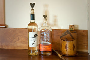 Brass Hearts Wine Bottle Cork Set