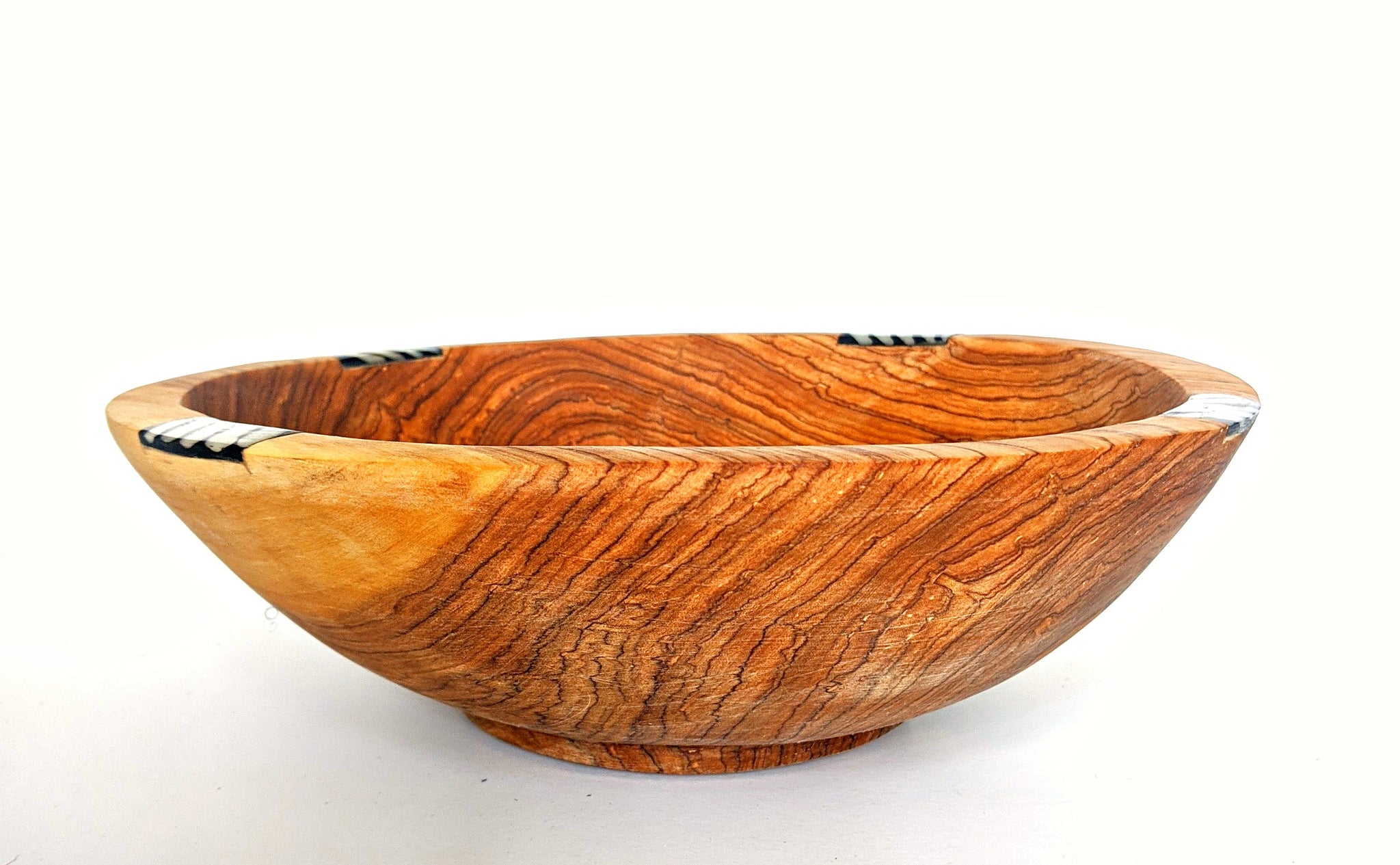 Saladier Rond en Bois Kos 24cm Beige & Crème Saladier Rond en Bois Kos 24cm Beige & Crème
