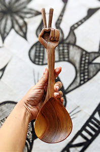 Large Peace Sign Wood Spoon