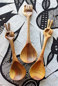 Black Power Fist Large Wood Spoon