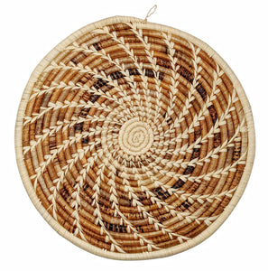 light brown round woven placemat african decor