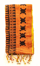 black geometricpattern mud cloth scarf