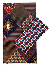 Navy Blue Brown Ankara Fabrics Bundle