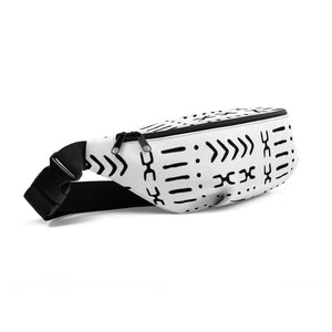 White Mud Cloth Fanny Pack mockup