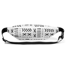 white black mud cloth pattern fanny pack waist bag