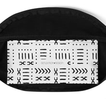 white black mud cloth pattern fanny pack 