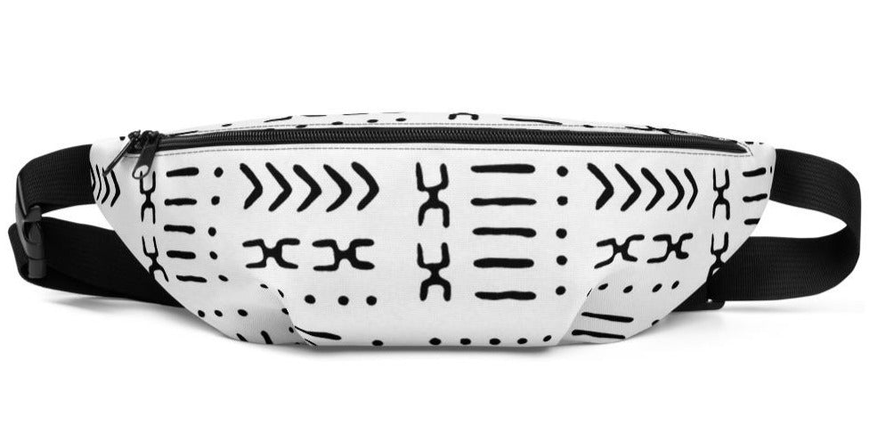 White Mud Cloth Fanny Pack