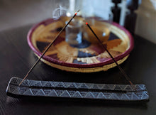mud-cloth pattern african art soapstone incense burner decor