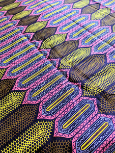 Peachy Yellow Ankara Fabric 1.75 Yards