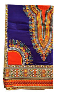 Purple Dashiki Ankara Fabric 2 Yards