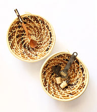 raffia woven baskets small