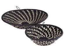 black woven african baskets